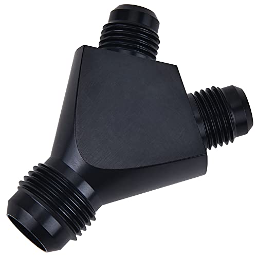 EVIL ENERGY 8AN to 6AN 6AN Y Block Flare Fitting Adapter Union Splitter Black - size: 8AN to 2 × 6AN