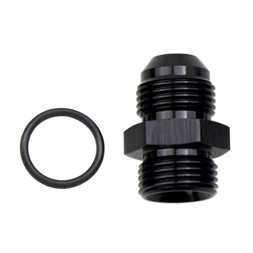 8AN Male Flare to 8AN ORB o ring Boss Port Fuel Pump Rail Adapter Fitting Straight Black Aluminum - color: 1 PCS, size: 8AN to 8 AN ORB