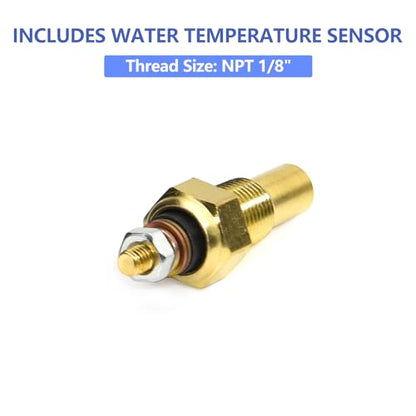 2" 52mm Water Temp Gauge Fahrenheit F with Sender Kit Digital Blue LED for 12V Car AUTO - size: Water Temp F