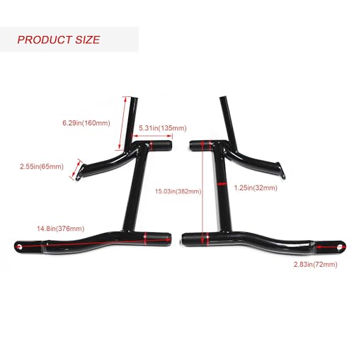 MZS Motorcycle Saddlebag Guard Crash Bars for HD Touring Models 2009-2025 - size: Touring Rear 2009-2025