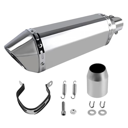 PACEWALKER Motorcycle Slip On Muffler, 1.5-2", 38-51mm Inlet, Titanium - size: Titanium
