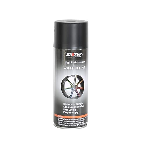 EASTUP Premium Matte Black Acrylic Enamel Wheel Paint - Brilliant Finish, High Durability, Fade-resistant, Quick Drying Rim Coating Spray Paint. - color: 04#4-Matte Black