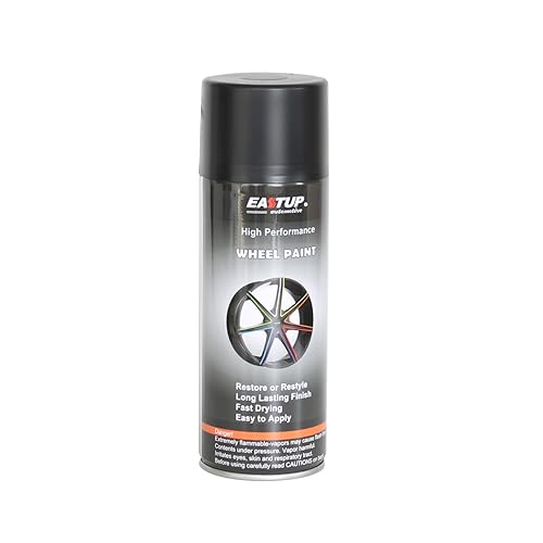 EASTUP Premium Matte Black Acrylic Enamel Wheel Paint - Brilliant Finish, High Durability, Fade-resistant, Quick Drying Rim Coating Spray Paint. - color: 04#4-Matte Black