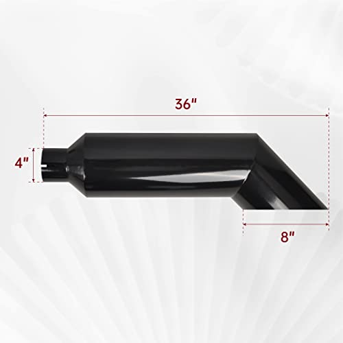 4 Inch Inlet 8 Inch Outlet Gloss Black Stainless Steel Miter Angle Cut Diesel Smoker Exhaust Stack Tip Diesel Exhaust Tip(Stack Smokers 4" ID Inlet 36" Long) - size: 4‘’Inlet 8‘’Outlet-Black