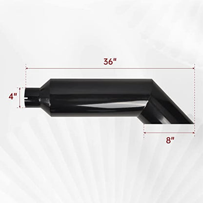 4 Inch Inlet 8 Inch Outlet Gloss Black Stainless Steel Miter Angle Cut Diesel Smoker Exhaust Stack Tip Diesel Exhaust Tip(Stack Smokers 4" ID Inlet 36" Long) - size: 4‘’Inlet 8‘’Outlet-Black