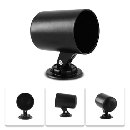 360° Swivel Single Gauge Pod Holder – Universal Fit 2-1/16" (52mm) Gauge Mount, Black ABS Plastic for Car & Truck Dash