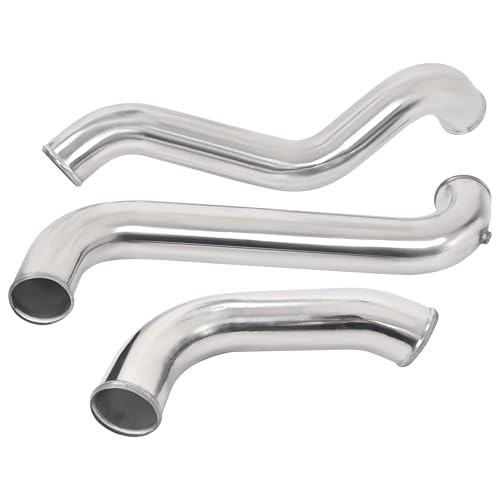 KUAFU Intercooler Pipe and Boot Kit Compatible with 2011-2016 Silverado - color: Silvery