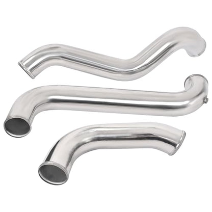 KUAFU Intercooler Pipe and Boot Kit Compatible with 2011-2016 Silverado - color: Silvery