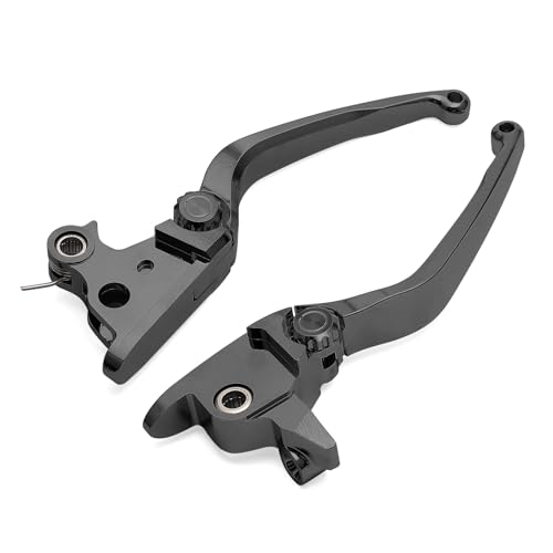 Motorcycle Levers Brake Clutch Handle Lever Adjustable Fit for Harley 2021-later Touring Road King Electra Glide Road Glide Street Glide Trike (Long, Black) - color: Black, style: Long