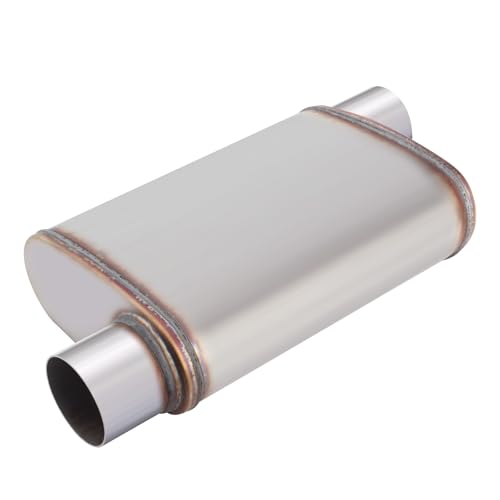 LCGP 3 inch Universal Muffler, Performance Chamber Exhaust Muffler, 3" Offset In/Out, 20" Overall Length Straight-Through Performance with Stainless Steel Muffler for Truck, Cars(3''Inlet/Outlet) - color: Offset In / Offset Out, size: 3 Inch
