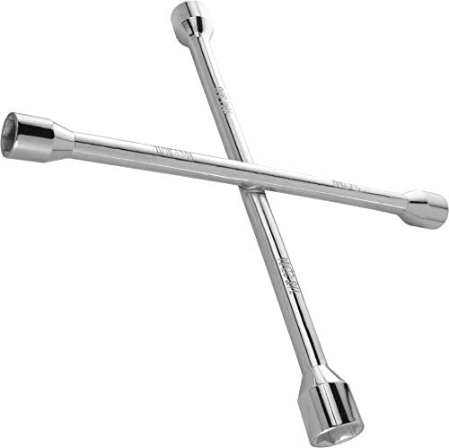 EPAuto 14" Heavy Duty Universal Lug Wrench, 4-Way Cross Wrench - color: Chrome