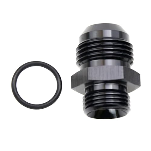 Straight Aluminum 12AN Male Flare to 10AN ORB o ring Boss Port Fuel Pump Rail Adapter Fitting, Black - color: 1 PCS, size: 12AN to 10 AN ORB