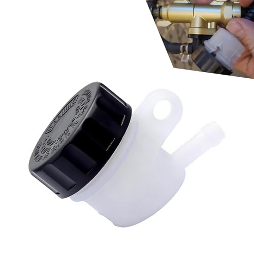 Motorcycle Brake Oil Reservoir, Master Cylinder Hydraulic Oil Cup, Anti-leakage Rear Brake Clutch Tank Reservoir, for Motorcycle Pit Dirt Bike ATV 4 Wheel QUAD (White & Black) - size: 1 PC