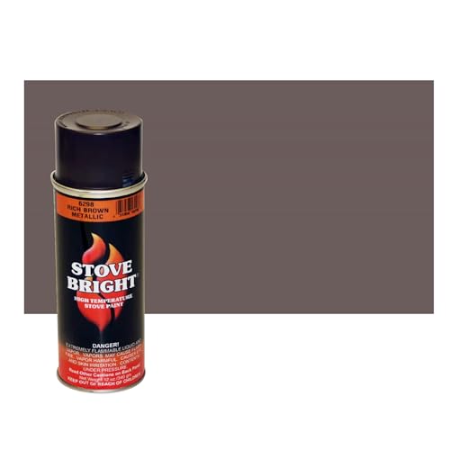 Stove Bright High Temp Spray Paint, Satin, Rust Resistant, Up To 1200 Degrees, 12 Ounce (Pack of 1),Rich Brown Metallic - color: 6298 - Rich Brown Metallic