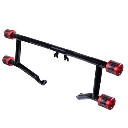 Advanblack Protek Two Step Highway Peg Crash Bar with CNC Slider Fit for 2014-2025 Harley Touring Road Glide Street Glide Electra Glide – Engine Guard Performance Upgrade (Red CNC w/Carbon Inlay) - color: Red CNC w/ Carbon Inlay