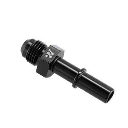 Quick Connect Male 3/8 Fuel Rail Hose to 6AN Adapter Fitting LS1 LS3 GM T-6061 Aluminum Black
