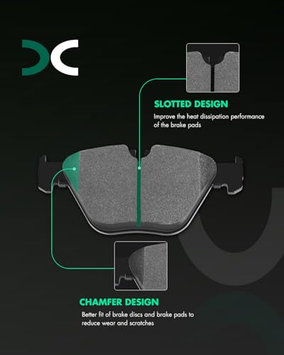 D918 D1267 SCITOO Front Rear Brake Pads Sets Semi-Metal 8pcs - size: Front-D918 & Rear-D1267