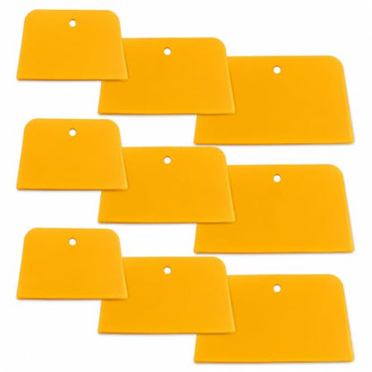 DaKuan 9-Piece Automotive Body Filler Spreader Kit - 3x4", 3x5", 3x6" Reusable PE Plastic Spreaders for Bondo, Putty, Glaze, Caulk & Paint (4,5,6 Inch)