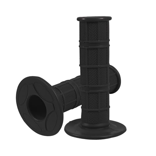 2PCS Motorcycle Handlebar Grips, 7/8 & 1 Inch Non-Slip Grips (Black) - color: Black