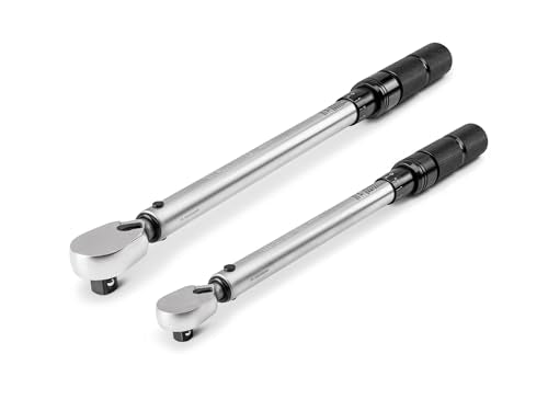 TEKTON 3/8, 1/2 Inch Drive 90-Tooth Dual-Direction Micrometer Torque Wrench Set with Cases, 2-Piece (10-100 ft-lb, 40-200 ft-lb) | TRQ95904 - size: 3/8, 1/2 in.