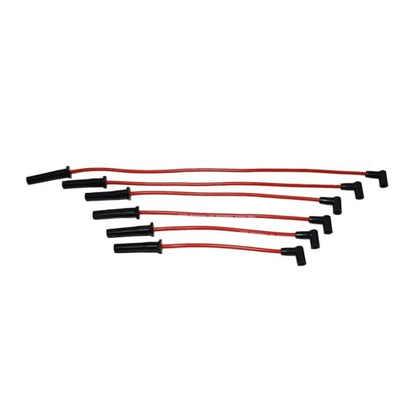 A-Team Performance 6-Cylinder Spark Plug Wire Set - Pack of 6, Red Two-Layer 8.0mm Silicone Wiring - Low-Resistance Ignition Wire Set - Compatible with GMC & Chevy 230/250/292/350 Engines
