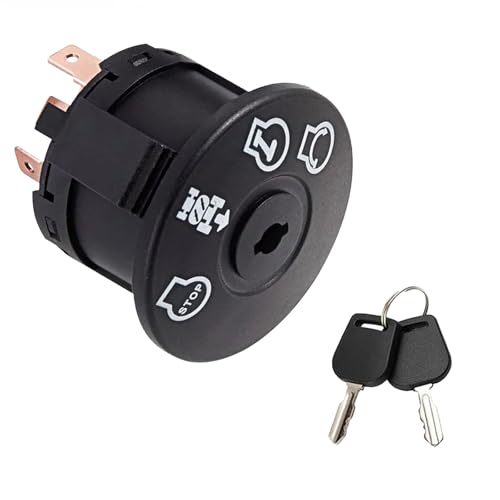 193350 Lawn Mower Ignition Switch 4 Positions & 7 Terminals for Husqvarna YTH2348 Starter, AYP, Craftsman LT1000, Poulan, Ariens, MTD, Snapper Riding Tractor Switch 532193350 - color: 725-07527