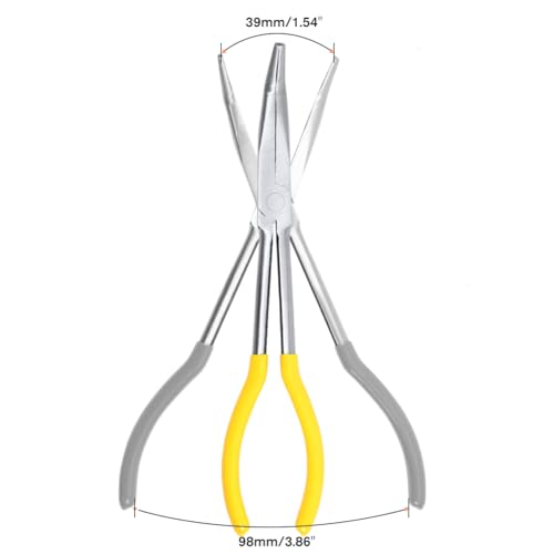 SPEEDWOX Long Reach 45 Degree Needle Nose Pliers 11 Inches Serrated Jaw - style: 45°