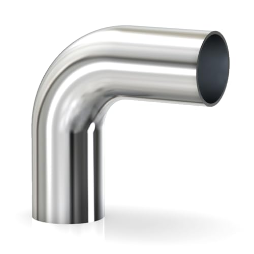 GASHER 1PCS 90 Degree Elbow Aluminum Alloy Tube Intercooler Pipe Air Intake Tube 3"OD, Leg Length 4" (100mm) - color: 90 degree, size: 3"OD (1 PC)