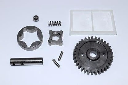 Oil Pump Kit Compatible with Kawasaki Mule 2510/3010 / 4010 (KAF620) with Filter/Rotors/Spur Gear/Springs/Shaft/Dowl Pins