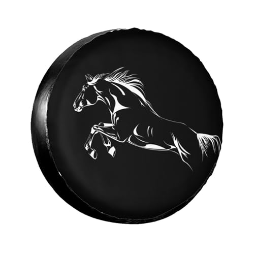 Horse Spare Tire Cover Black Wheel Tire Covers Waterproof Weatherproof Wheel Tire Protector UV Sun Protection Tyre Covers Universal Fit for Travel Truck Trailer RV SUV Car Camping Vehicle 15 Inch - color: Horse, size: 15" for tire diameter 27.6"-29.5"