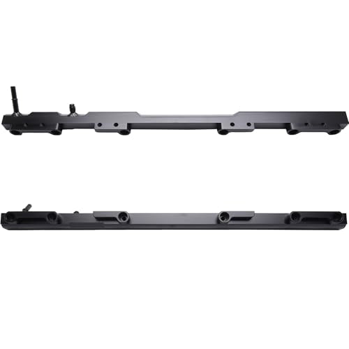 Billet Aluminum Performance Fuel Rail Black Compatible with 1997-2001 Jeep Wrangler TJ Cherokee 1995-2004 Grand Cherokee 4.0L L6 Engine