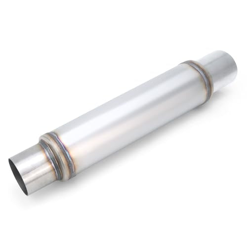 LCGP 3" Exhaust Mufflers, 3in Muffler Universal Stainless Steel Performance Muffler, Straight Through Design 3 inch Muffler Resonator Deep Sound for Car, Truck(3" Intet 3" Outlet) - color: 1 PC, size: 3" Inlet 21" Overall Length(4" wide)