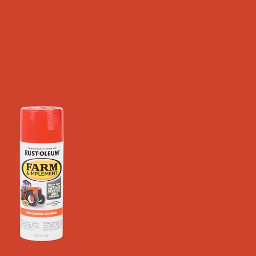 Rust-Oleum Farm & Implement Husqvarna Orange Spray Paint - color: Husqvarna Orange, size: 12 Ounce (Pack of 6)