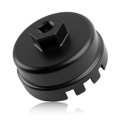 Salior 64mm Oil Filter Wrench,Aluminum Alloy Quickly Oil Filter Removal Tool Compatible with Scion xD Prius V Prius Matrix Corolla 2.5L to 5.7L Engines Oil Filter Socket - color: Black/6 Slot