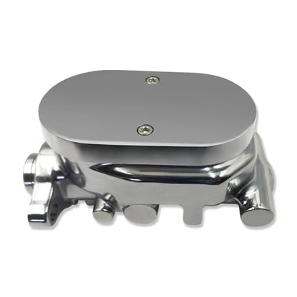 Chrome 8" Dual Brake Booster & Smooth Master Cylinder 1 1/8" Bore - size: 8", style: Dual Diaphragm