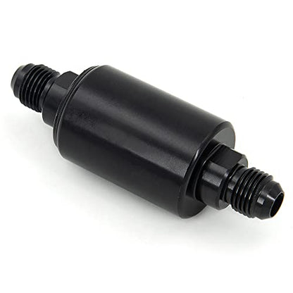 6AN Fuel Filters Removable and Replaceable Black Anodized Aluminum - size: 6AN