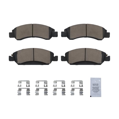 HUSCH Ceramic Brake Pads and Drilled and Slotted Brake Rotors Fit for GMC - size: Drilled&Slotted-55097+D1363