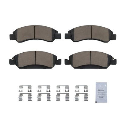HUSCH Ceramic Brake Pads and Drilled and Slotted Brake Rotors Fit for GMC - size: Drilled&Slotted-55097+D1363