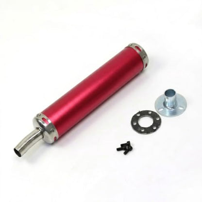 BADASS SHARKS Motorcycle Exhaust Muffler Red 22mm 2-Stroke - color: Red