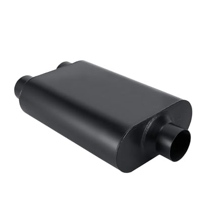 Mufflers 2 Chamber 3.0" Universal Muffler Performance Exhaust Muffler 3.0 inch,Aggressive Sound,Black(3" center in/2.25" dual out/overall 18") - size: 3" center in | 2.5" dual out | overall 18", style: Center in |Dual out