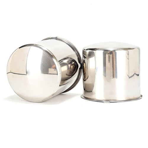 2Pcs 4.9" OD 4.8" H Domed Style Trailer Wheel Center Caps for Rim - color: Mirror Polished, size: 4.9" OD 4.8" H
