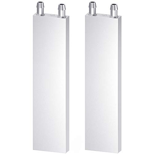 Aluminum Water Cooling Block, Liquid Water Cooler Heat Sink System for PC Computer CPU Graphics Radiator Heatsink Endothermic Head Silver 2pcs(40mm x 160mm x 12mm) - size: 160mm