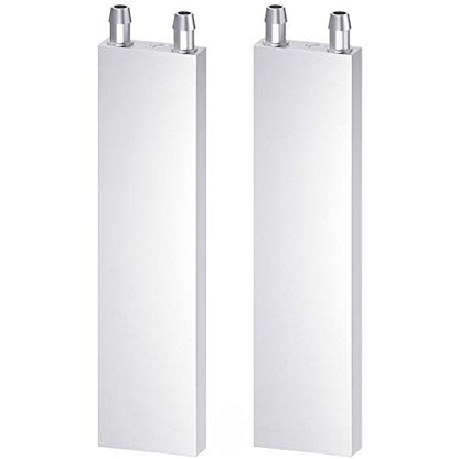 Aluminum Water Cooling Block, Liquid Water Cooler Heat Sink System for PC Computer CPU Graphics Radiator Heatsink Endothermic Head Silver 2pcs(40mm x 160mm x 12mm) - size: 160mm