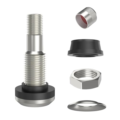 SUNSOUL TR416 5pcs Metal Valve Stems Outer Mount Fits .453" & .625" Rim Holes, Silver, High-Pressure Clamp-in Tire Valves - color: TR416-5pcs