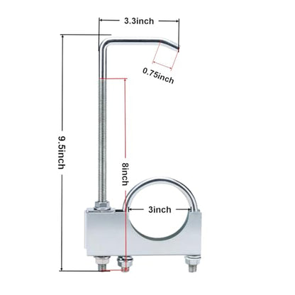 Exhaust Clamp with Hanger，Exhaust Hanger with Clamp for 3" Exhaust Pipe - style: 2 PCS