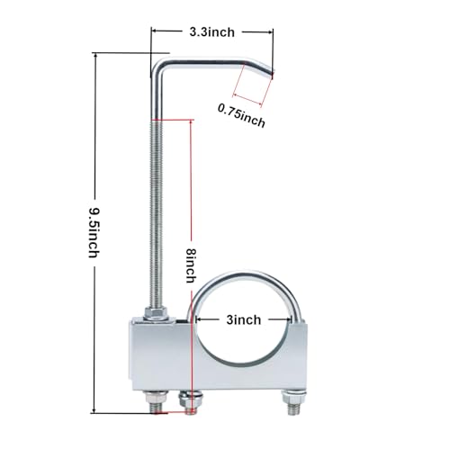 Exhaust Clamp with Hanger，Exhaust Hanger with Clamp for 3" Exhaust Pipe - style: 4 PCS