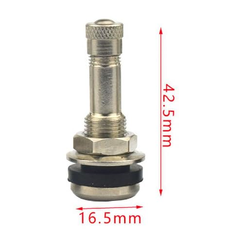 50 Pack TR416 Metal Valve Stems Outer Mount Fits .453" & .625" Rim Holes Long 1 1/2", Silver - 50 Pack (TR416-50 Pack) - size: TR416 - 50 Pack