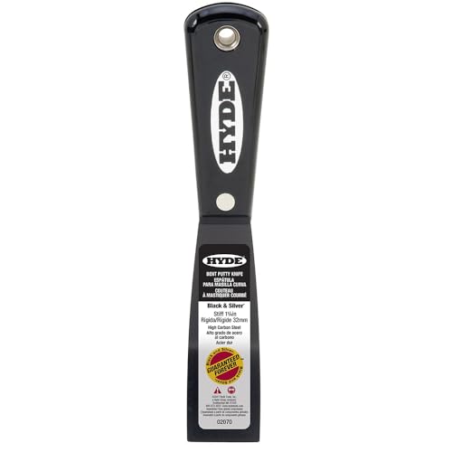 Hyde 1036 1-1/4" Black & Silver Bent Stiff Putty Knife