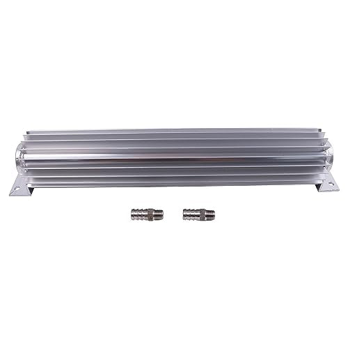 AIVWUMOT 15" Finned Aluminum Dual Pass Transmission Trans Oil Cooler