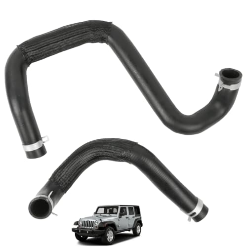 MUCO 2PCS Radiator Hose for Jeep Wrangler 2012-2018 3.6L V6, Fit for Wrangler JK 2018 3.6L V6 Upper and Lower 55111395AE 55111394AC